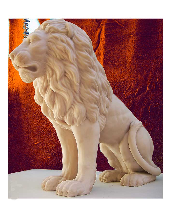 Escultura de león.